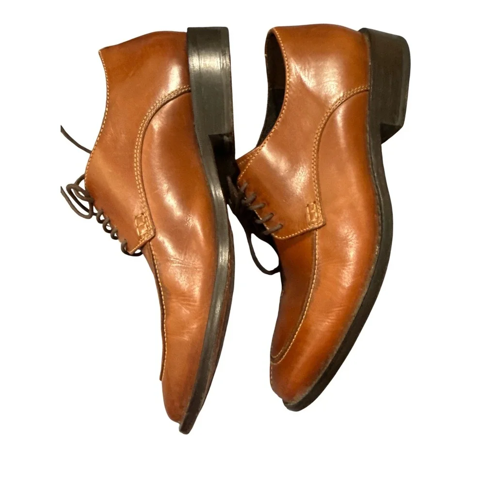 Cole Haan Air Giraldo Men 8.5 M British Tan Leather Apron Toe Oxfords C08189